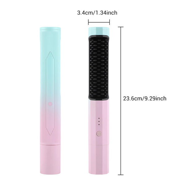 Straightening Comb Rechargeable Hair Wireless Straightener Curler - Image 6