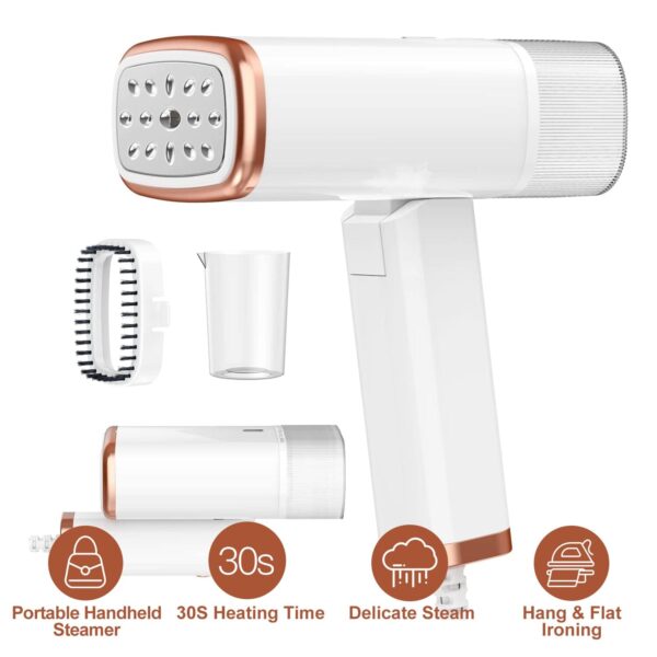 1000W Portable Handheld Clothes Steamer with Brush Foldable - Image 5