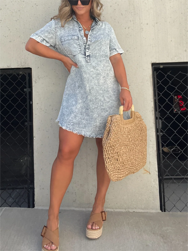 Women's Washed Shirt Dress - Image 13