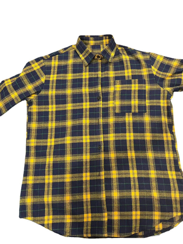 Spring Autumn Men's Leisure Long-sleeved Button Plaid Shirt - Image 4