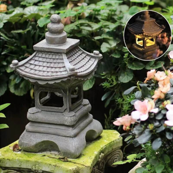 Retro Decorative Solar Tower Resin LED Outdoor Landscape Lighting - Image 11