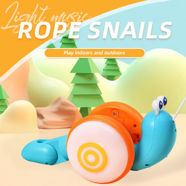 Pull Along Walking Snail Toy For Toddlers With Lighting Music