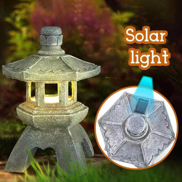 Retro Decorative Solar Tower Resin LED Outdoor Landscape Lighting - Image 10