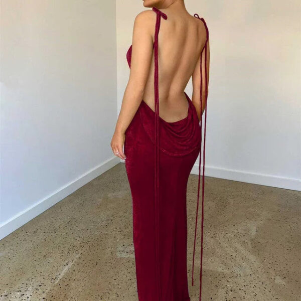 Women's Fashion Backless Maxi Dress - Image 11