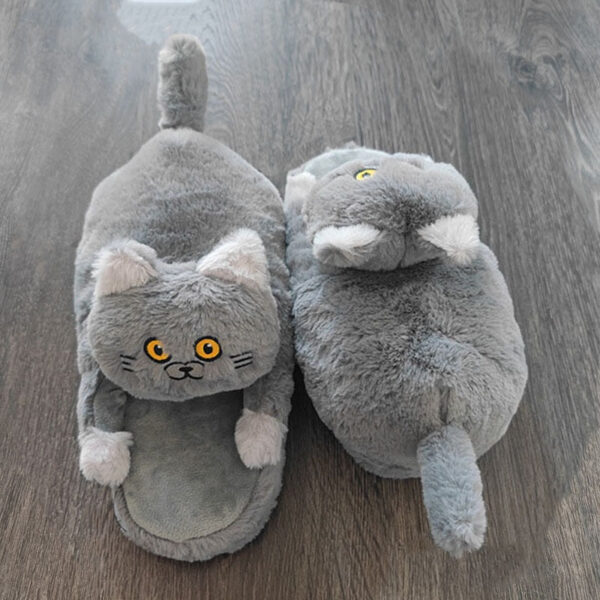 Winter Furry Cuddly Cat Soft Anti-Slip Home Slippers - Image 7