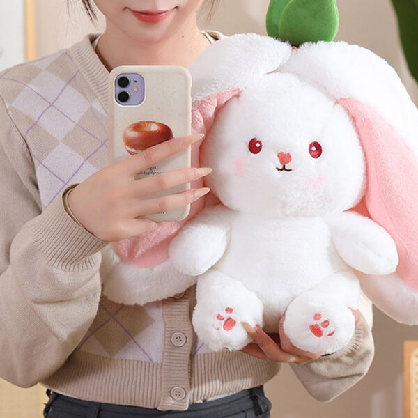 Strawberry Bunny Transformed into Little Rabbit Fruit Doll Plush Toy - Image 7