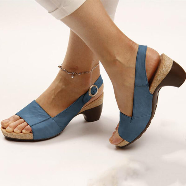 Women Elegant Low Chunky Heel Comfy Sandals - Image 6