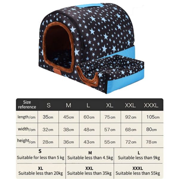 Warm Dog House Print Stars Soft Foldable Pet dogs bed For Puppy large medium Travelling Portable Kennel Mat Cat bed Pet Supplies - Image 14