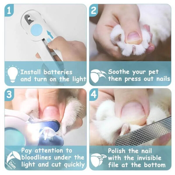 Professional Safe Dog Nail Clippers With LED Lights - Image 2