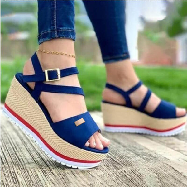 Women Summer Sandals Platform Wedge Peep Toe Summer Shoes - Image 3