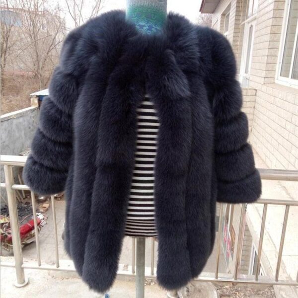 Women faux fur mid-long open front chunky coat | bubble fluffy coat 15 colors - Image 25