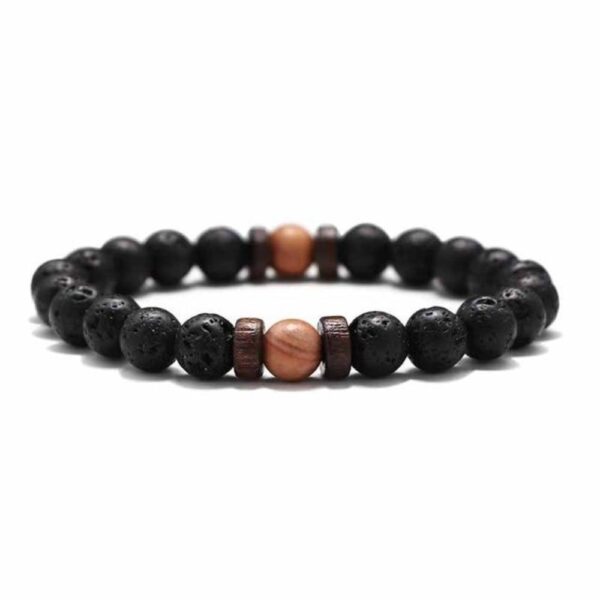 Tibetan Lava Stone Wooden Bead Wrist Chain Buddha Bracelet (13 Designs) - Image 17