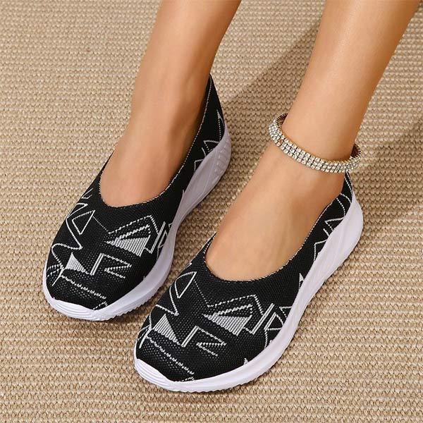 Womens Fly Woven Mesh Slip On Breathable Flat Loafers Reinsho 4707