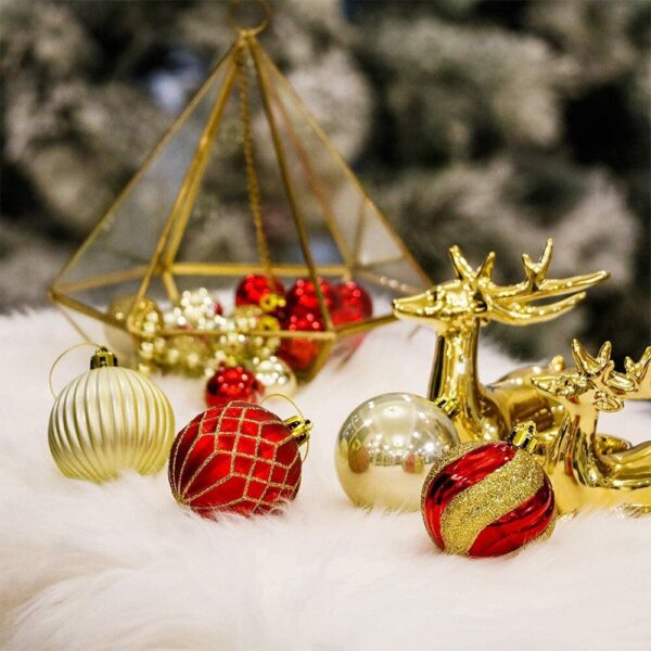 Red And Gold Christmas Tree Baubles Christmas Ball Ornaments, Set of 30 - Image 5