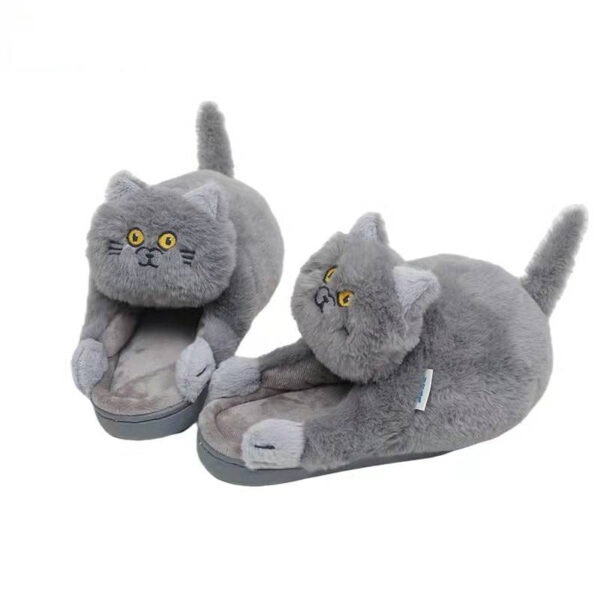 Winter Furry Cuddly Cat Soft Anti-Slip Home Slippers - Image 4