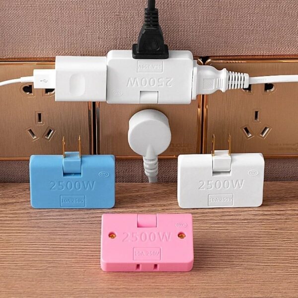 Rotatable Socket Converter One In Three 180 Degree Extension Plug - Image 2