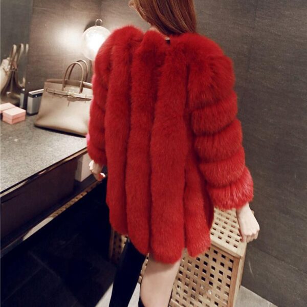 Women faux fur mid-long open front chunky coat | bubble fluffy coat 15 colors - Image 11