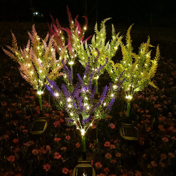 Solar Modern Garden Simulation Flower-Shaped LED Ground Plug Outdoor Light - Image 35