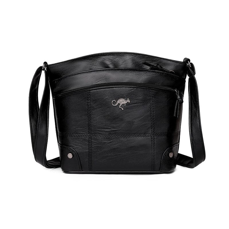 Soft Leather Messenger Multi Pocket Large Capacity Shoulder Bag - Image 12