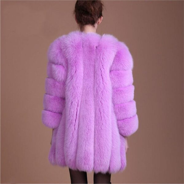 Women faux fur mid-long open front chunky coat | bubble fluffy coat 15 colors - Image 12