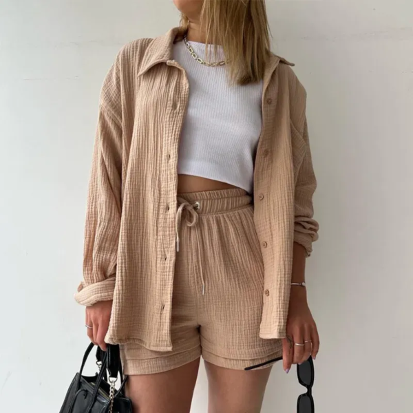 Women's Two-piece Long Sleeve Shirt Fashion Casual Suit - Image 19