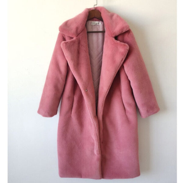 Winter Women  Luxury Long Coat Loose  OverCoat Thick Warm Plus Size Female Plush Coats - Image 6