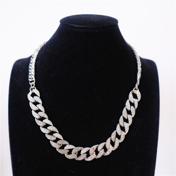 15mm Full Iced Out Paved Miam Cuban Link Chain Necklace with White Gold Diamond - Image 2