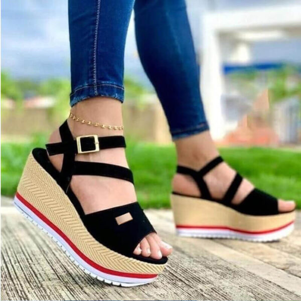 Women Summer Sandals Platform Wedge Peep Toe Summer Shoes - Image 2