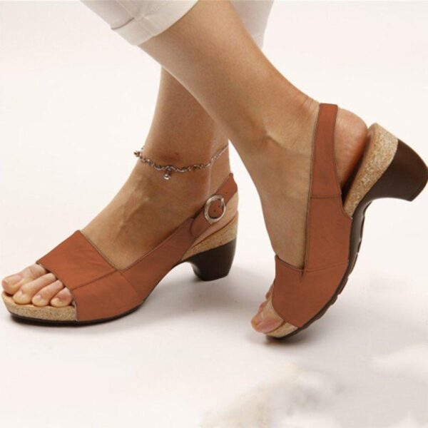 Women Elegant Low Chunky Heel Comfy Sandals - Image 2