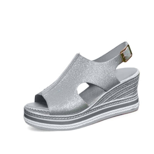 Women Sandals Arch Support Pain Relief Buckle AntiSlip Glitter Color Sandals