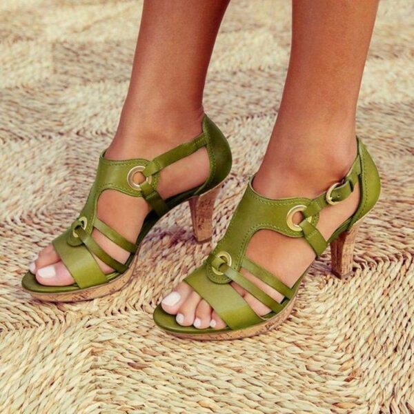 Women's Sandal Euro-roman Women's Shoe Style Cross Kitten Heel Shoes