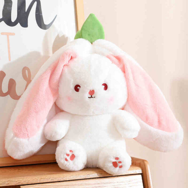 Strawberry Bunny Transformed into Little Rabbit Fruit Doll Plush Toy - Image 4