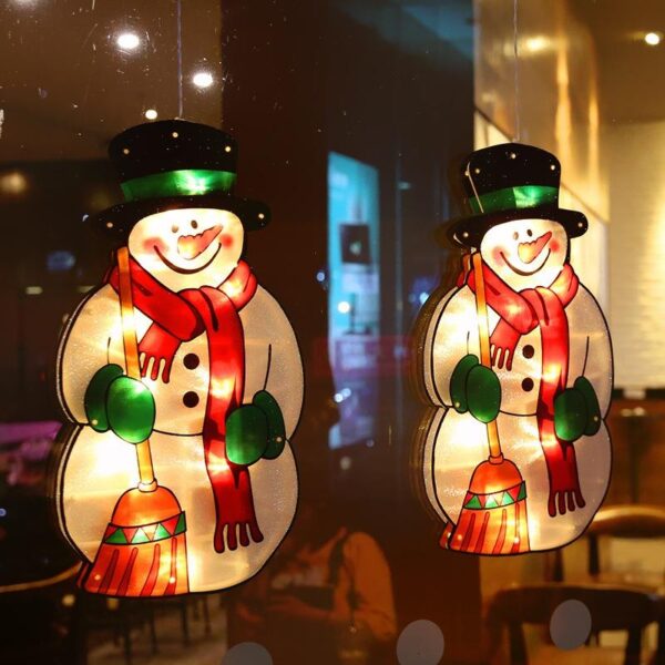 Santa Claus Led Sucker Window Hanging Lights Christmas Decoration Atmosphere Scene Decoration Holiday Decoration Lights