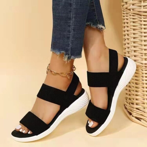 Women Sandals Summer Comfortable Casual Elastic Strap - Image 5