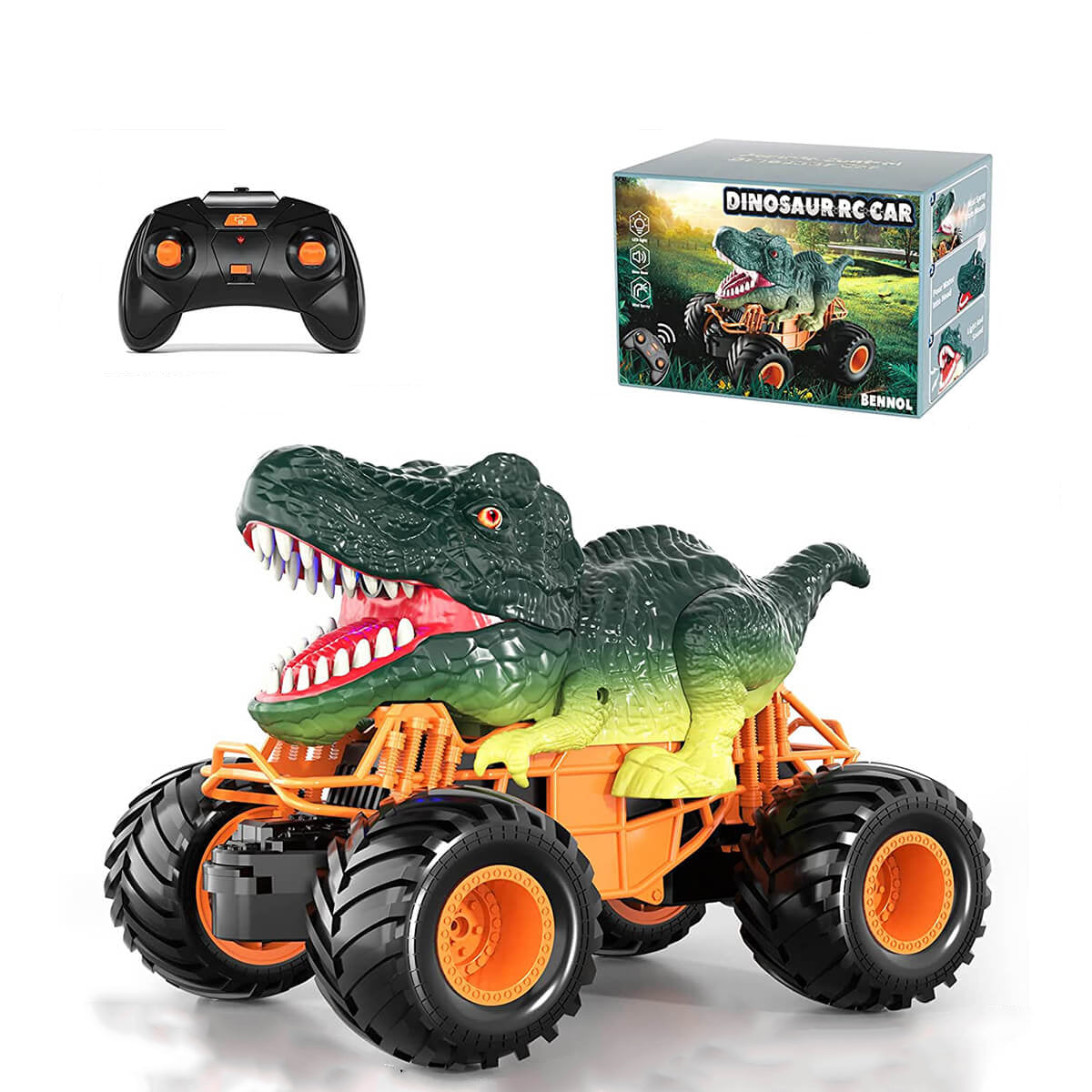 Remote Control Dinosaur Car Kids 2.4ghz Rc Dinosaur Truck Toys With 