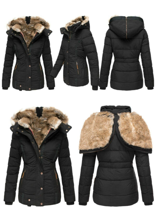 Women's Winter Outdoor Hiking Parka Coat with Faux Fur Lined Outdoor Windproof Coat - Image 4