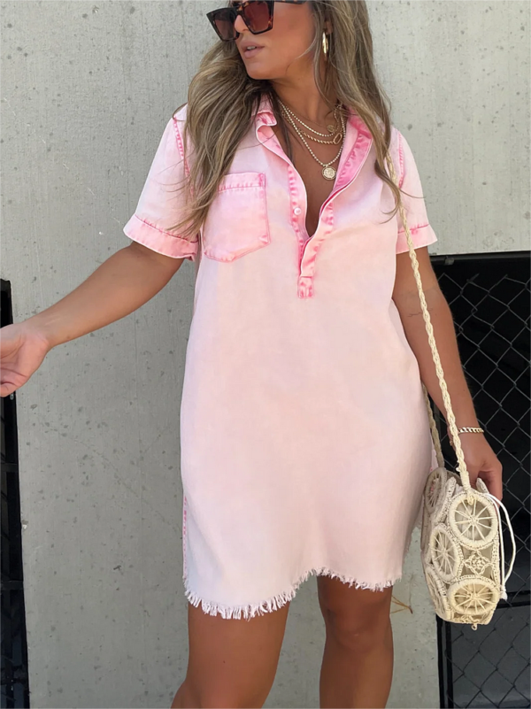 Women's Washed Shirt Dress - Image 9