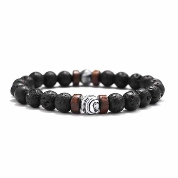 Tibetan Lava Stone Wooden Bead Wrist Chain Buddha Bracelet (13 Designs) - Image 10