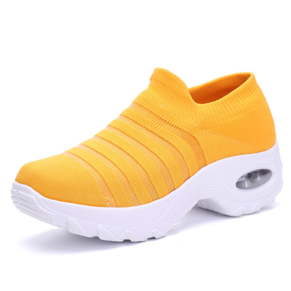 Women's Walking Shoes Sock Sneakers - Mesh Slip On Air Cushion Lady Girls Platform Loafers - Image 3