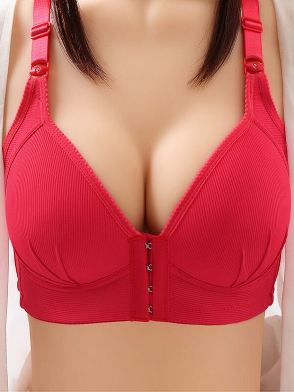 Push Up Soft Front Button No Wire Bra Plus Size - Image 2