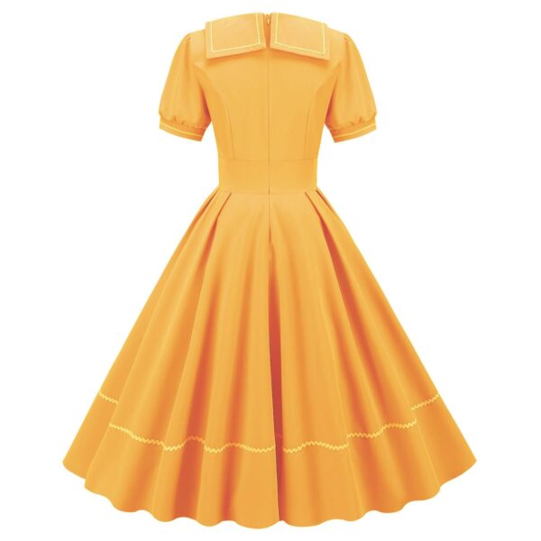 Women Retro Dresses Vintage 1950s Short Sleeve Prom Rockabilly Swing Dress - Image 6