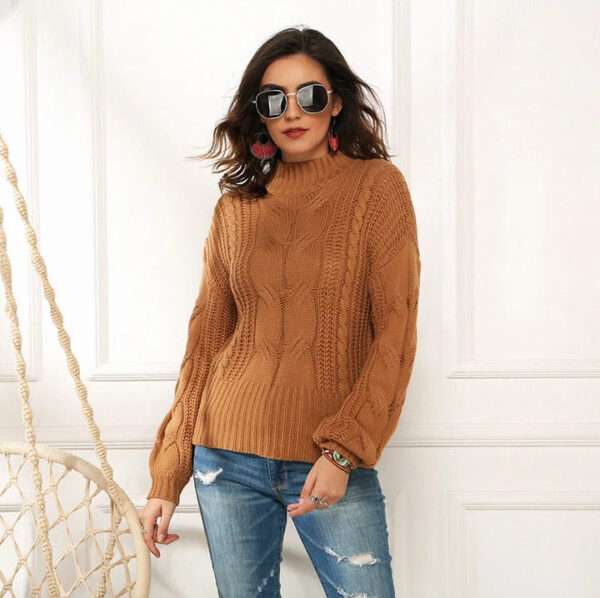 Women Knitted Turtleneck Sweaters Long Sleeve Slim Fit Pullovers - Image 4