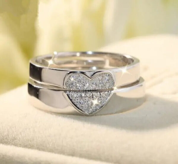 Valentines Days Gift His Crazy/her Weirdo Heart Couple Ring Set