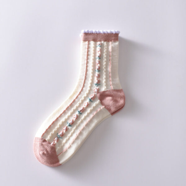 Pink Cute Knit Pattern Women's Socks C(New Year's Sale)* - Image 6