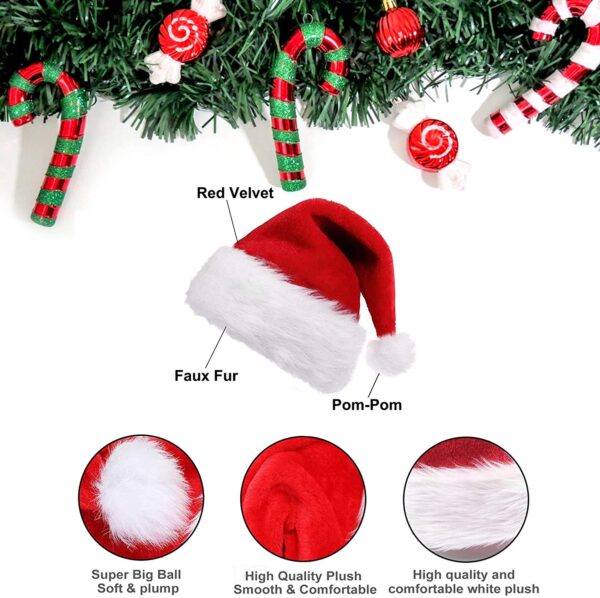 Santa Hat for Adults, Unisex Men Women Christmas Hat - Image 4