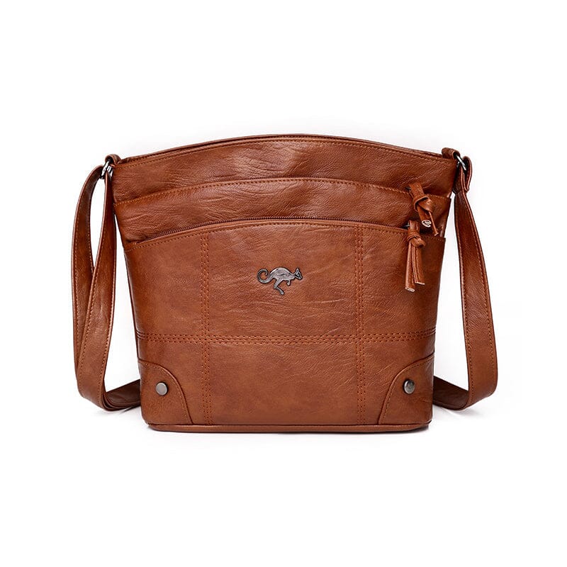 Soft Leather Messenger Multi Pocket Large Capacity Shoulder Bag - Image 11