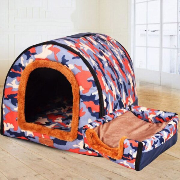 Warm Dog House Print Stars Soft Foldable Pet dogs bed For Puppy large medium Travelling Portable Kennel Mat Cat bed Pet Supplies - Image 7