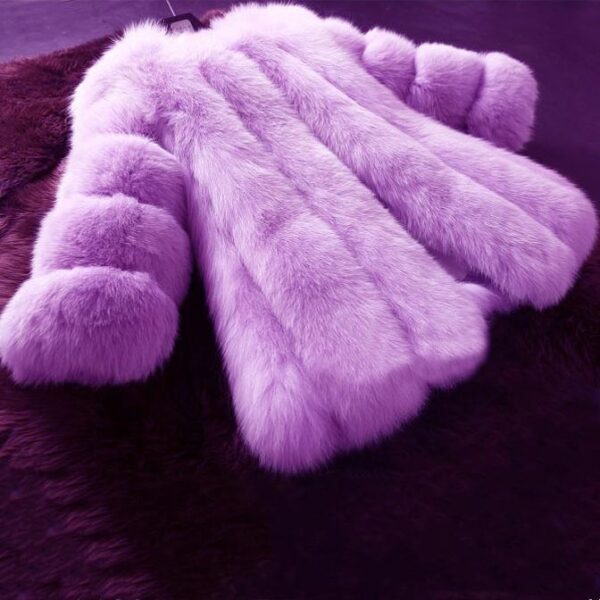 Women faux fur mid-long open front chunky coat | bubble fluffy coat 15 colors - Image 13