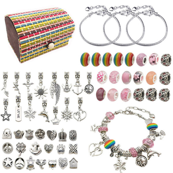 Handmade Bracelet DIY Creative Alloy Colorful Bracelet Fashion Girl Teenager Accessories Set