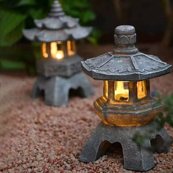 Retro Decorative Solar Tower Resin LED Outdoor Landscape Lighting - Image 15